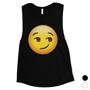 Emoji-Smirking Womens Outstanding Good Perfect Cute Muscle Shirt