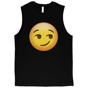 Emoji-Smirking Mens Sweet Thoughtful Awesome Halloween Muscle Shirt