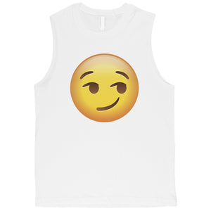 Emoji-Smirking Mens Sweet Thoughtful Awesome Halloween Muscle Shirt