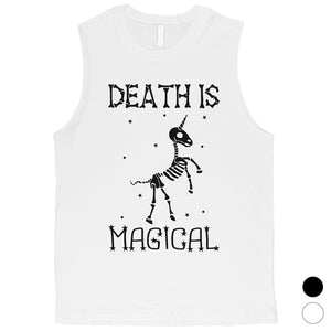 Death is Megical Unicorn Skeleton Funny Halloween Mens Muscle Shirt