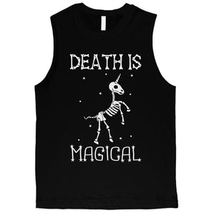 Death is Megical Unicorn Skeleton Funny Halloween Mens Muscle Shirt