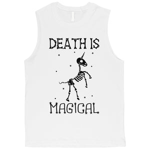 Death is Megical Unicorn Skeleton Funny Halloween Mens Muscle Shirt