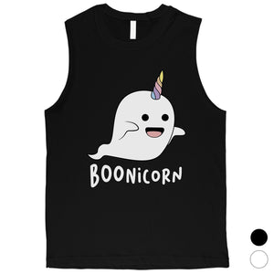 Boonicorn Cute Halloween Costume Ghost Unicorn Mens Muscle Shirt