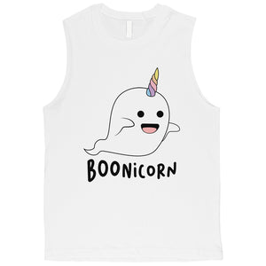 Boonicorn Cute Halloween Costume Ghost Unicorn Mens Muscle Shirt