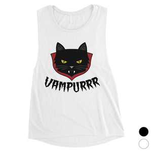 Vampurrr Funny Halloween Costume Cute Womens Muscle Shirt