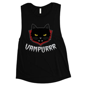 Vampurrr Funny Halloween Costume Cute Womens Muscle Shirt