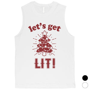 Get Lit Christmas Tree Mens Muscle Top