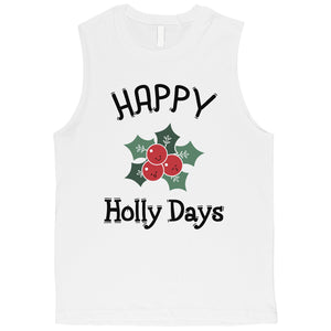 Happy Holly Days Mens Muscle Top