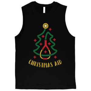 Christmas Medical Tree Mens Muscle Top