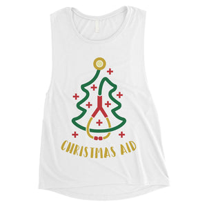 Christmas Medical Tree Womens Muscle Top