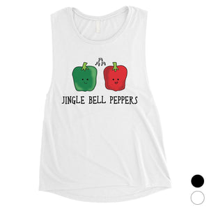 Jingle Bell Peppers Womens Muscle Top