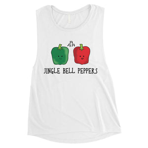 Jingle Bell Peppers Womens Muscle Top