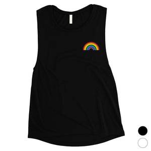 LGBT Rainbow Pocket Womens Muscle Top