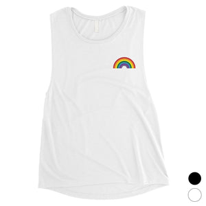 LGBT Rainbow Pocket Womens Muscle Top