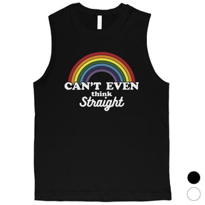 LGBT Can't Straight Rainbow Mens Muscle Top