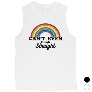 LGBT Can't Straight Rainbow Mens Muscle Top