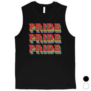 LGBT Pride X3 Rainbow Mens Muscle Top