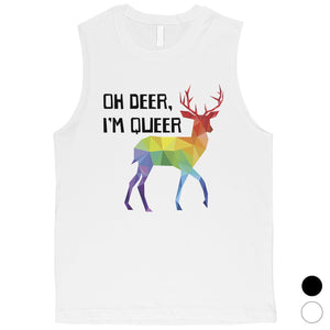 LGBT Deer Queer Rainbow Mens Muscle Top