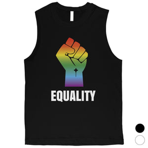 LGBT Equality Rainbow Fist Mens Muscle Top