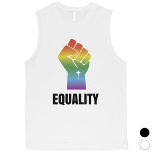 LGBT Equality Rainbow Fist Mens Muscle Top