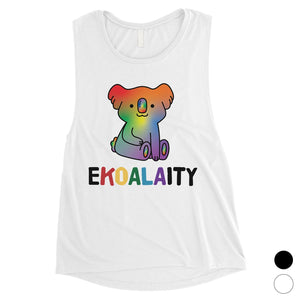 LGBT Ekoalaity Koala Rainbow Womens Muscle Top