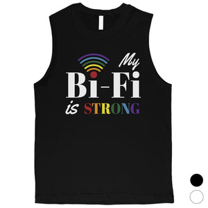 LGBT Bi-Fi Strong Rainbow Mens Muscle Top