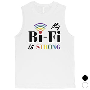 LGBT Bi-Fi Strong Rainbow Mens Muscle Top