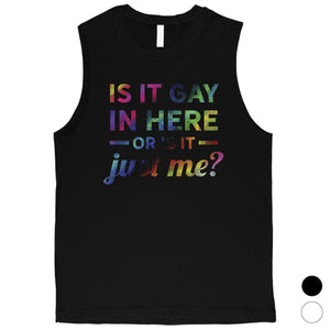 LGBT Gay In Here Rainbow Mens Muscle Top