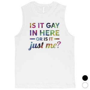 LGBT Gay In Here Rainbow Mens Muscle Top