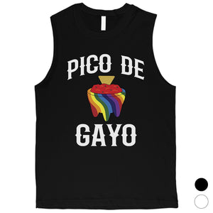 LGBT Pico De Gayo Rainbow Mens Muscle Top