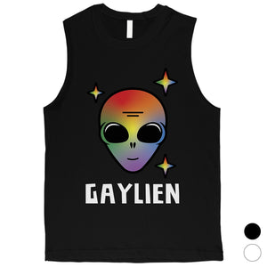 LGBT Gaylien Rainbow Alien Mens Muscle Top