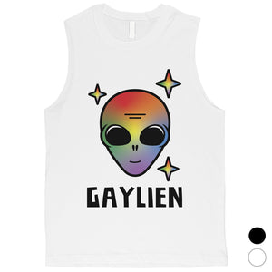 LGBT Gaylien Rainbow Alien Mens Muscle Top