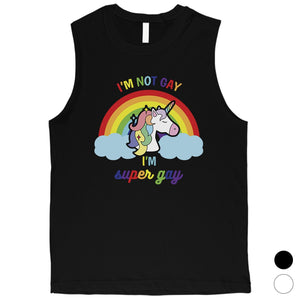 LGBT Gay Unicorn Rainbow Mens Muscle Top
