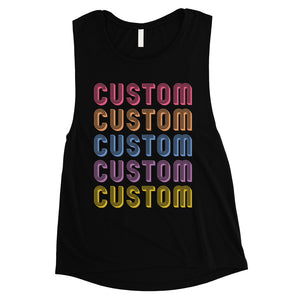 Colorful Multiline Text Charismatic Womens Personalized Muscle Tops