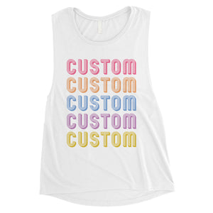 Colorful Multiline Text Charismatic Womens Personalized Muscle Tops