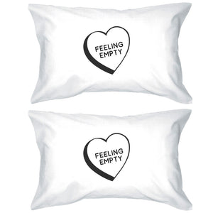 Feeling Empty Heart Cotton Decorative Pillow Case Simple Typography - 365INLOVE