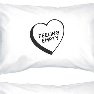 Feeling Empty Heart Cotton Decorative Pillow Case Simple Typography - 365INLOVE