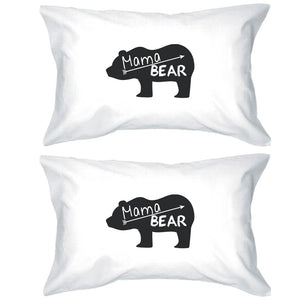 Mama Bear White Cotton Pillow Case Unique Design Gifts For Moms - 365INLOVE