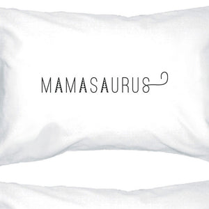 Mamasaurus White Cotton Pillow Case Cute Gift Ideas Mom of Boys - 365INLOVE