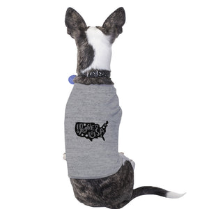 I Love USA Map Cute Grey Pet Shirt For Small Dogs 4th Of July Gifts - 365INLOVE