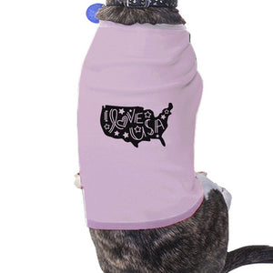 I Love USA Map Pink Pet Shirt For Small Dogs Gifts For Dog Owners - 365INLOVE