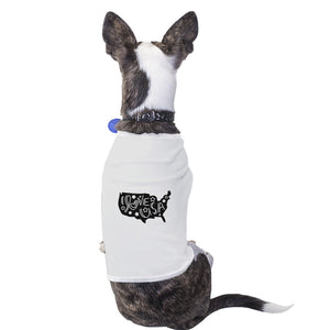 I Love USA Map White Dog Shirt For Independence Day Small Dog Only - 365INLOVE