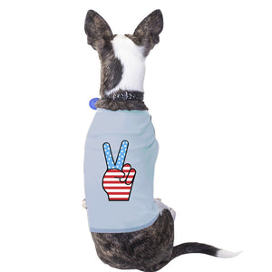 American Flag Peace Sign Independence Day T Shirt For Small Dogs - 365INLOVE