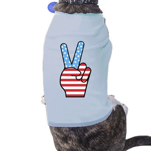 American Flag Peace Sign Independence Day T Shirt For Small Dogs - 365INLOVE