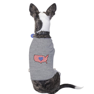 American Flag Pattern USA Map Small Dog Shirt For Independence Day - 365INLOVE