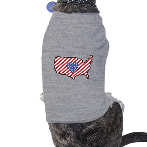 American Flag Pattern USA Map Small Dog Shirt For Independence Day - 365INLOVE