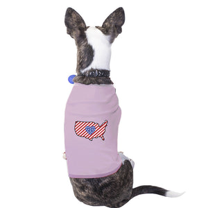 American Flag Pattern USA Map Graphic Pink Shirt For Small Pet Only - 365INLOVE