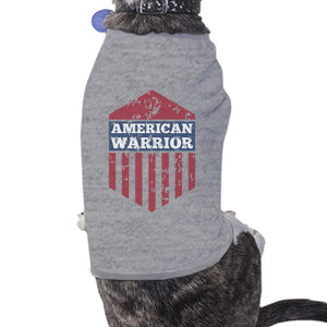 American Warrior Gray Cute Graphic Pets Shirt For Independence Day - 365INLOVE