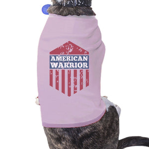 American Warrior Pink Unique July 4 Pets Cotton Tee Small Pet Only - 365INLOVE