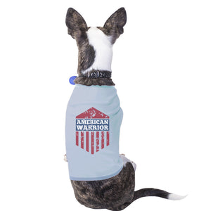 American Warrior Sky Blue 4th Of July Small Pets Tee Shirt Cotton - 365INLOVE